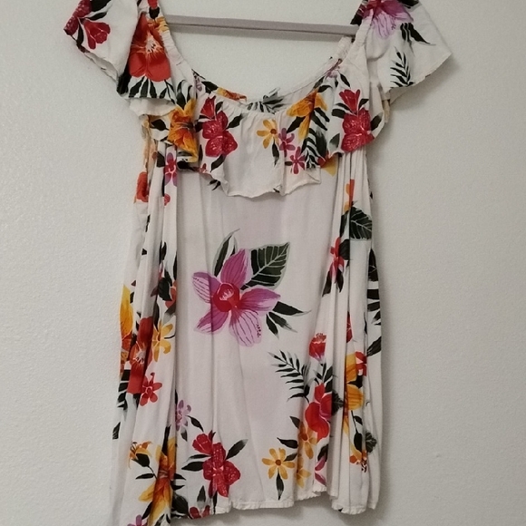 Old Navy Tops - Old Navy Floral Ruffle Blouse - Red, Pink, Yellow